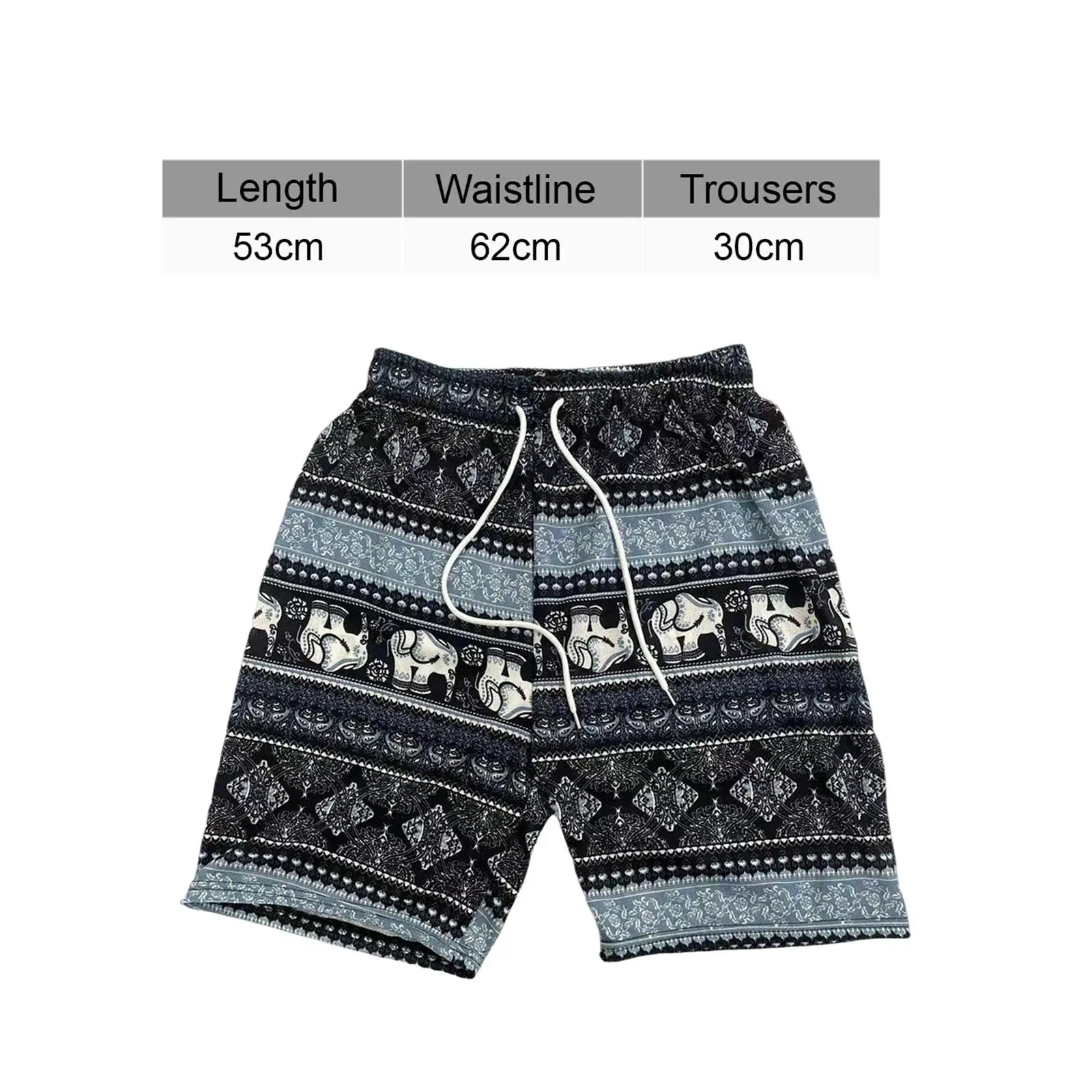 Beach Shorts for Women Men Summer Boho Festival Elephant Pattern Short Pants